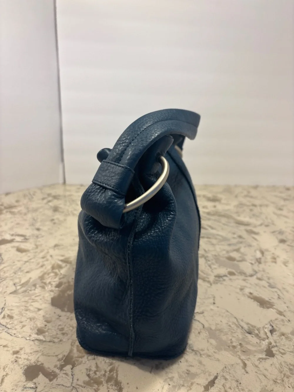 Talbots Deep Teal Pebbled Leather Hobo Shoulder Handbag